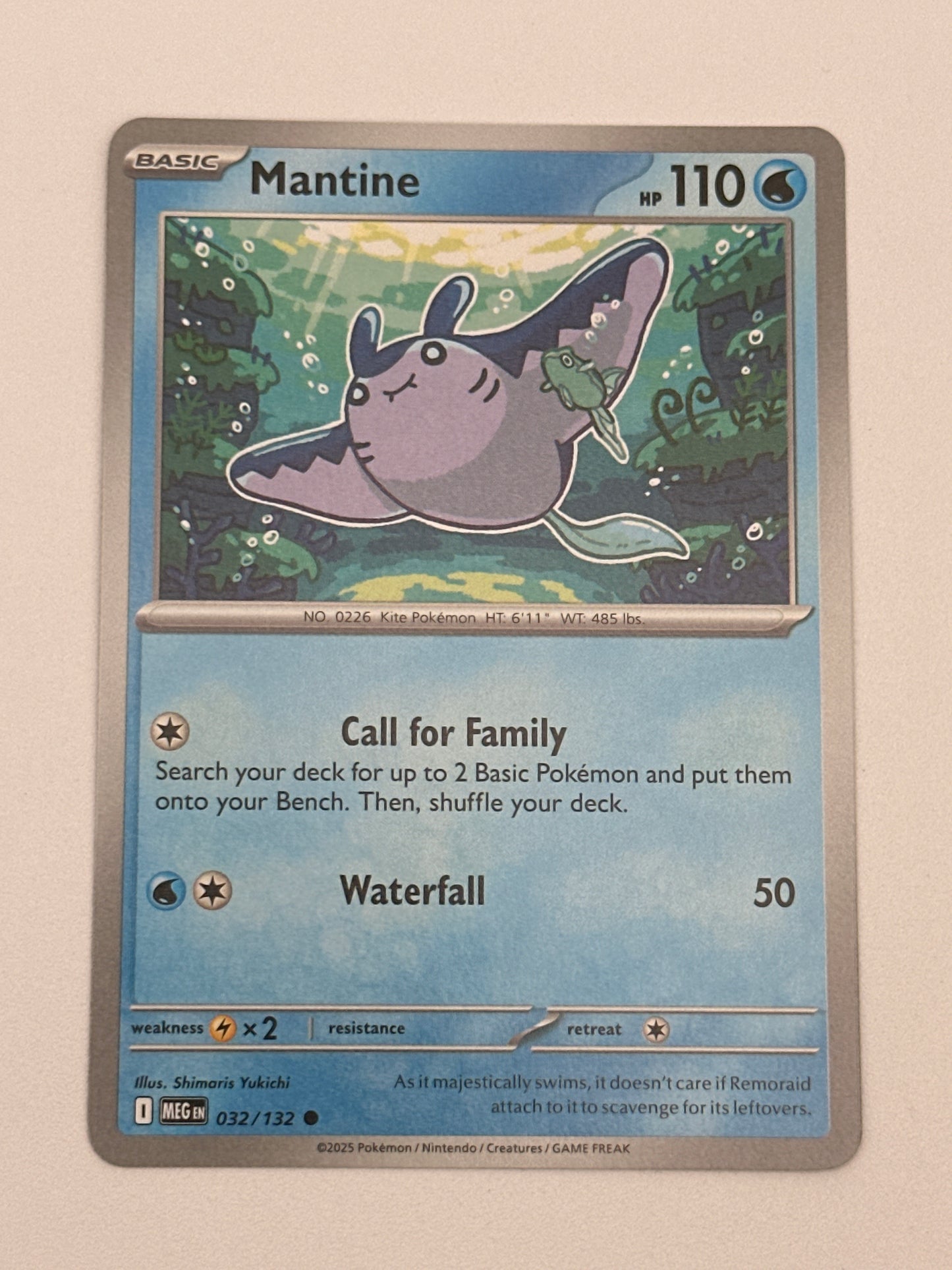 Pokémon Trading Card Game Mega Evolution MEG 032/132 Mantine Base Card