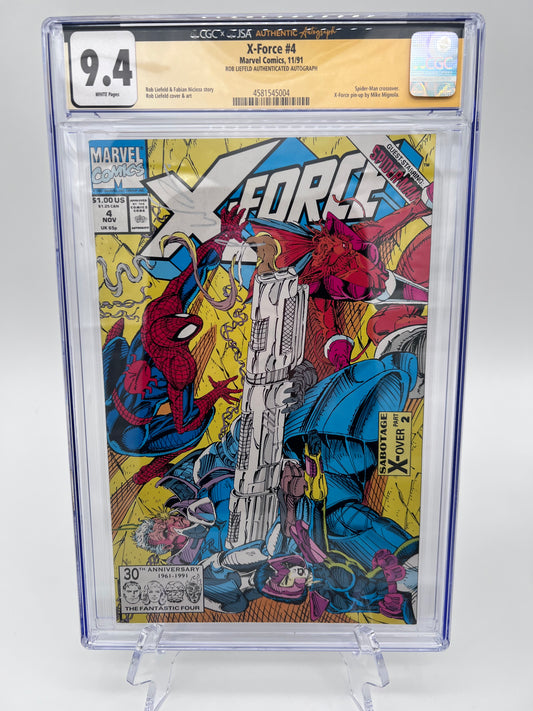 X-Force #4 Rob Liefeld Autographed Graded