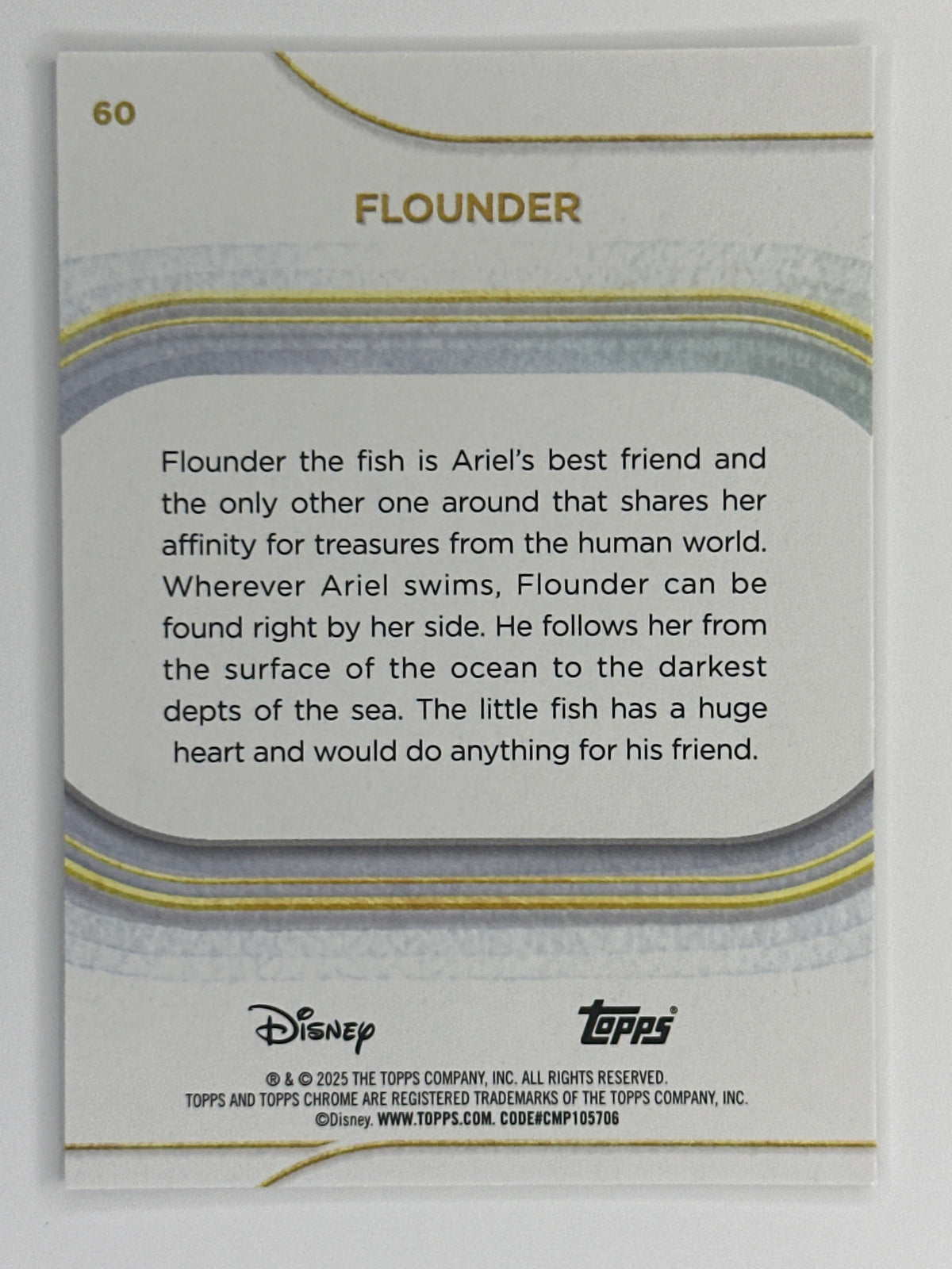 2025 Topps Disney Chrome 060 Flounder Base Card