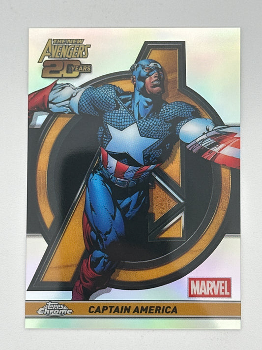 Marvel Topps Chrome Captain America 20 Years New Avengers Refractor
