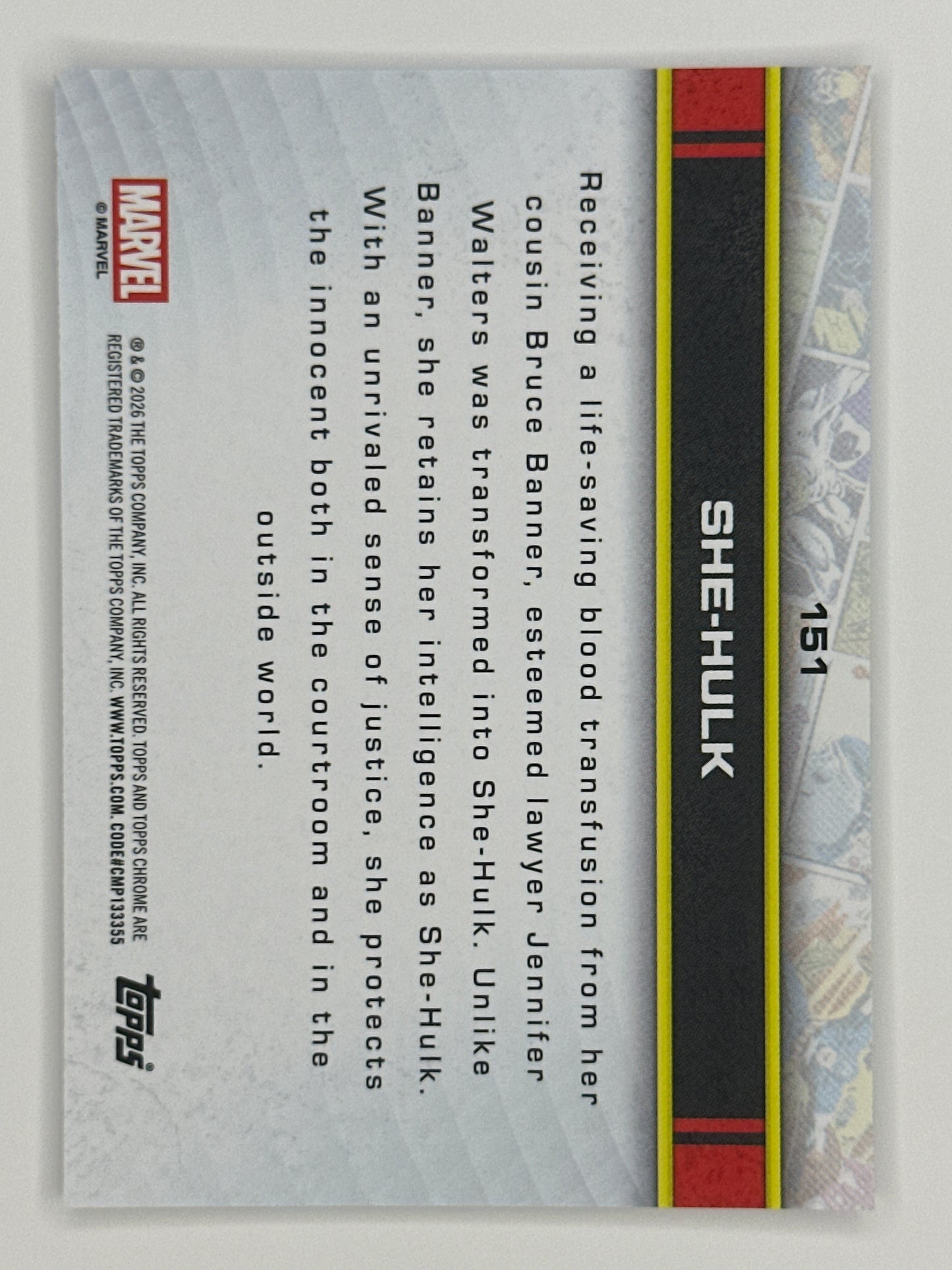2026 Topps Marvel Chrome 151 She-Hulk Base Card
