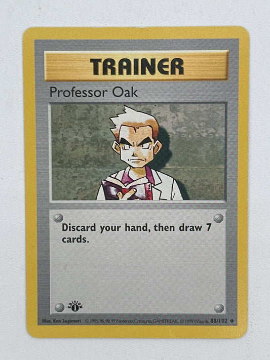 Pokémon TCG: Base Set 088/102 Professor Oak 1st Edition Shadowless
