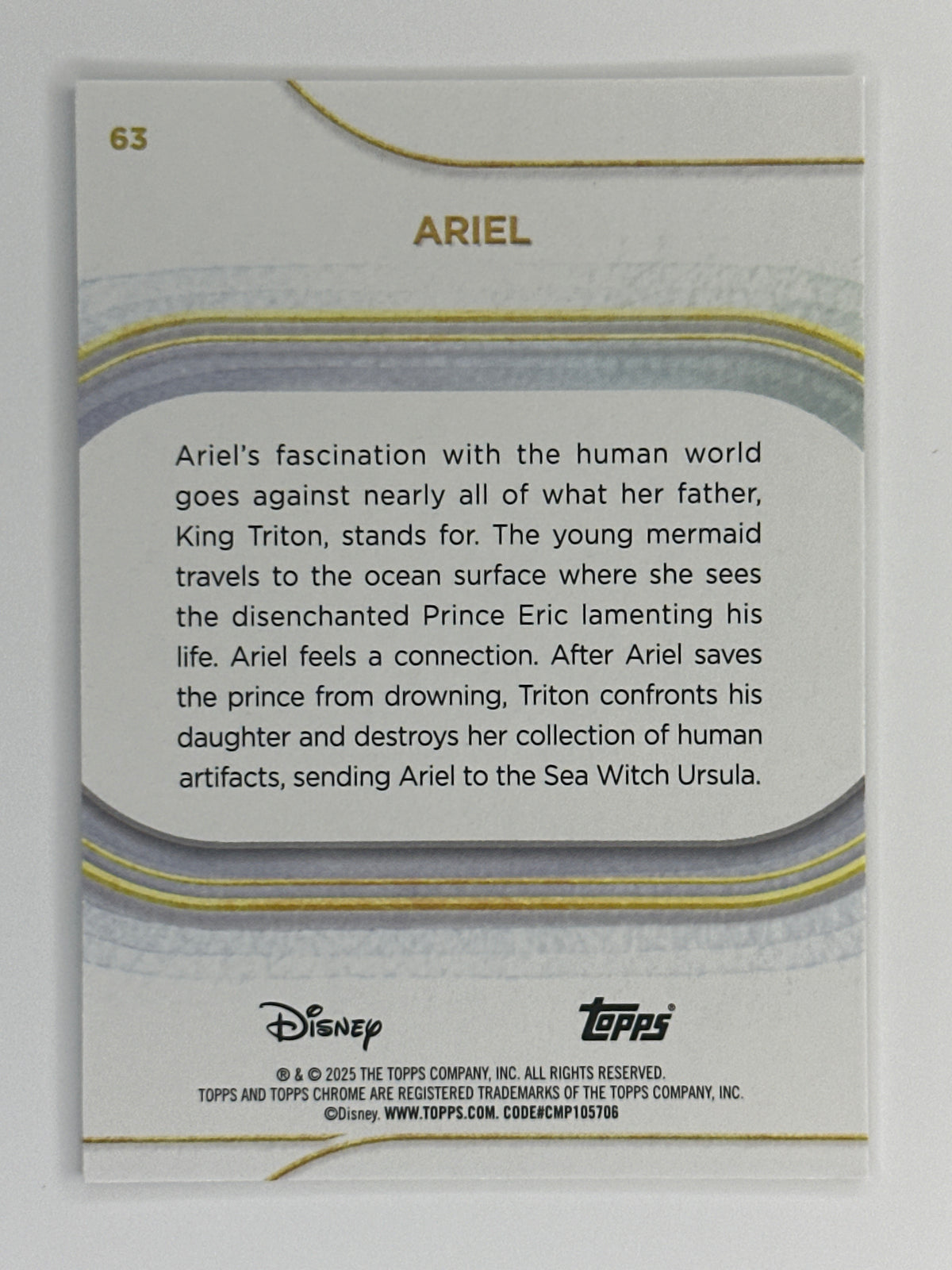 2025 Topps Disney Chrome 063 Ariel Base Card