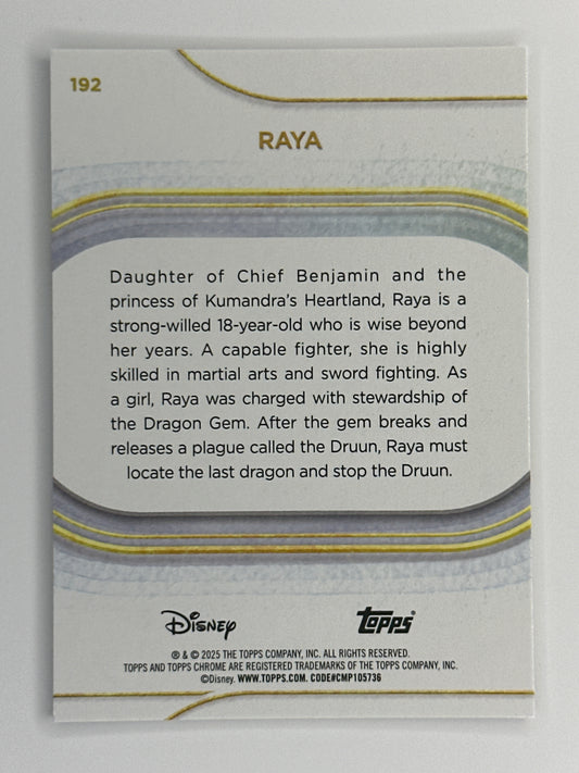 2025 Topps Disney Chrome 192 Raya Base Card