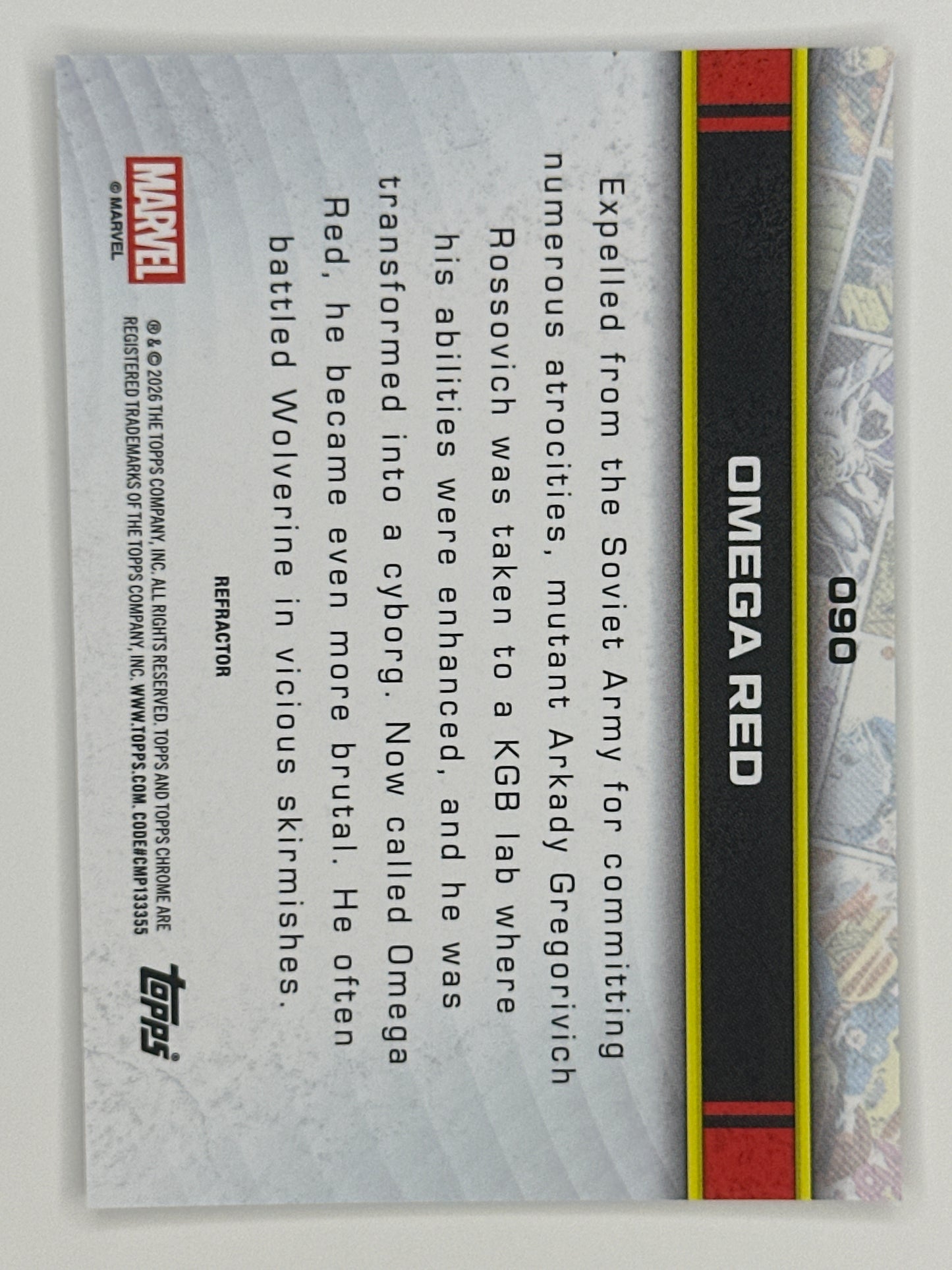2026 Topps Marvel Chrome 090 Omega Red Base Refractor Card