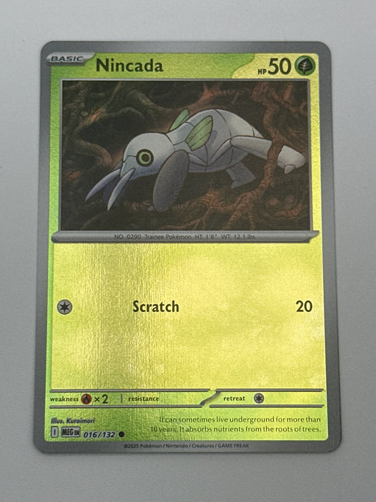 Pokémon Trading Card Game Mega Evolution MEG 016/132 Nincada Reverse Holo Card
