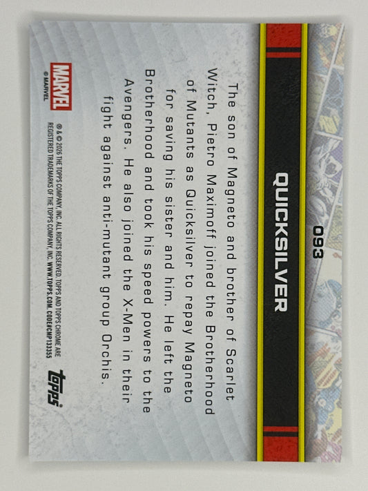 2026 Topps Marvel Chrome 093 Quicksilver Base Card