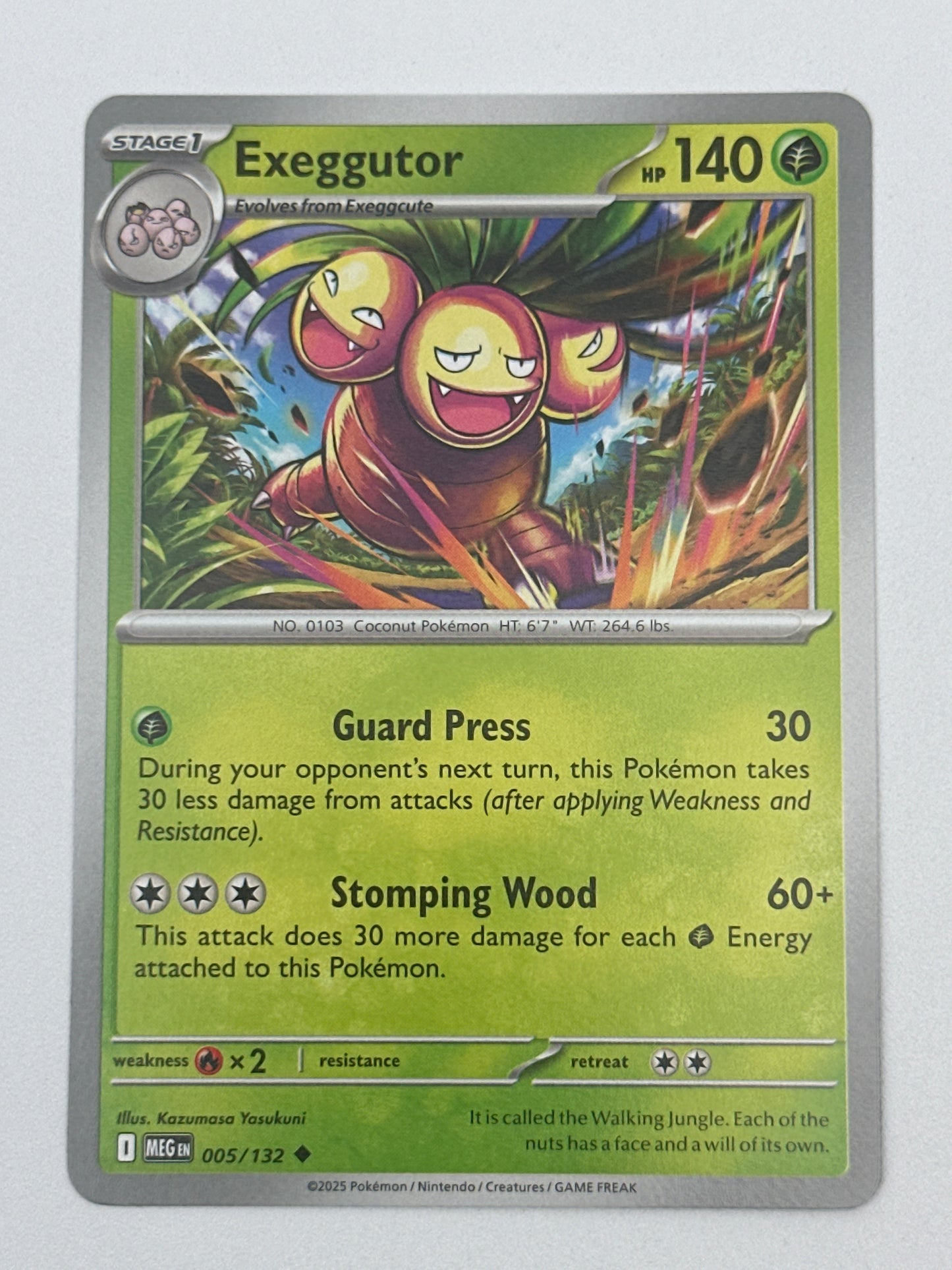 Pokémon Trading Card Game Mega Evolution MEG 005/132 Exeggutor Base Card