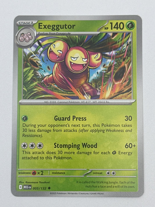 Pokémon Trading Card Game Mega Evolution MEG 005/132 Exeggutor Base Card