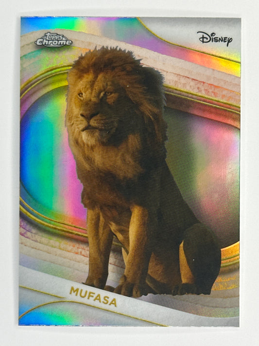 2025 Topps Disney Chrome 198 Mufasa Base Refractor Card