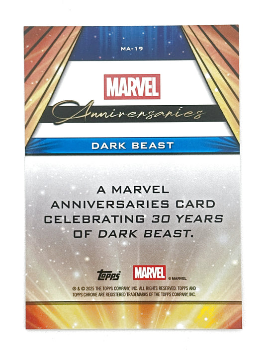 2025 Topps Marvel Chrome #000MA-19 Dark Beast Marvel Anniversaries