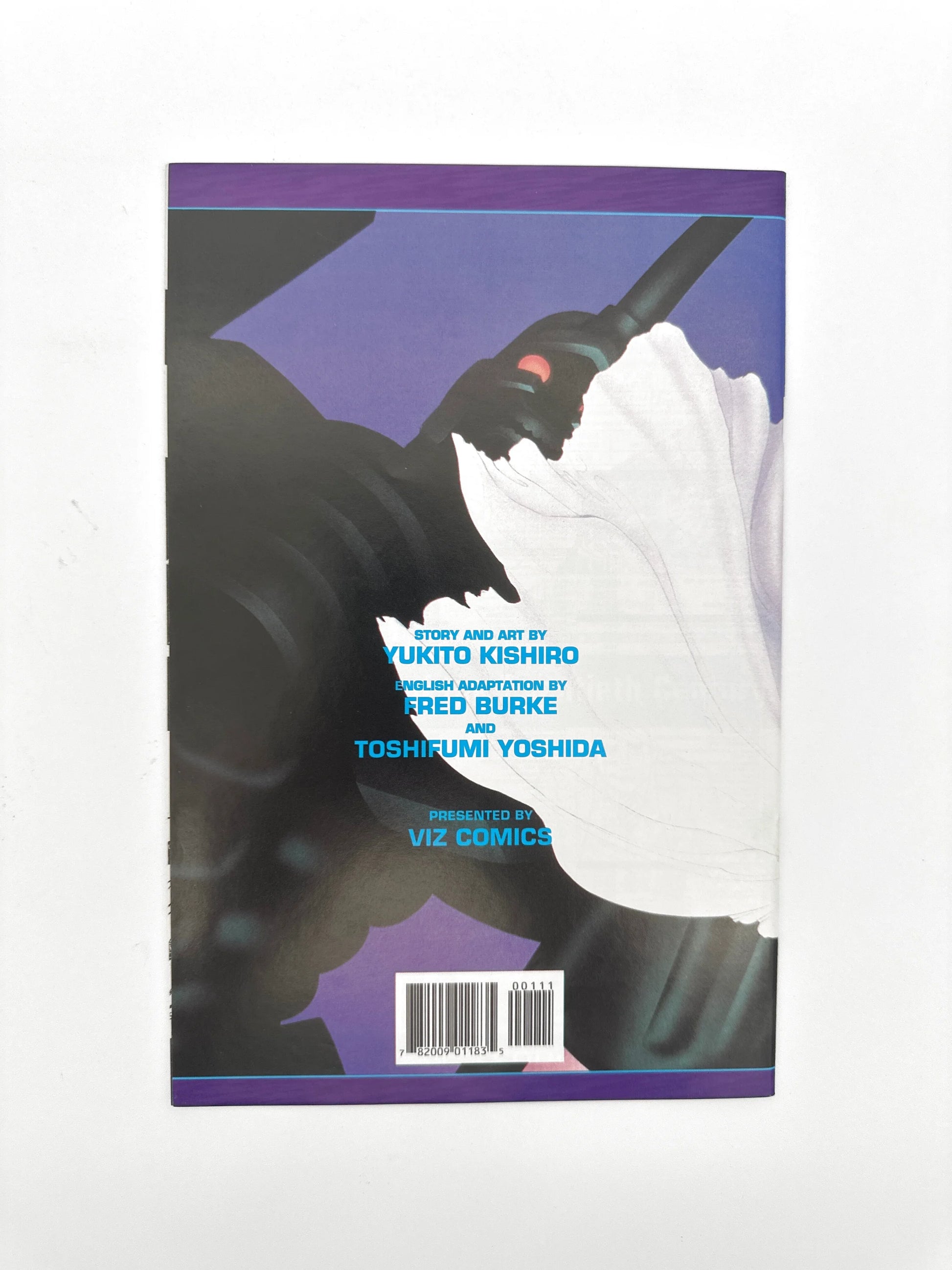 Manga comic book with a dark and light abstract cover