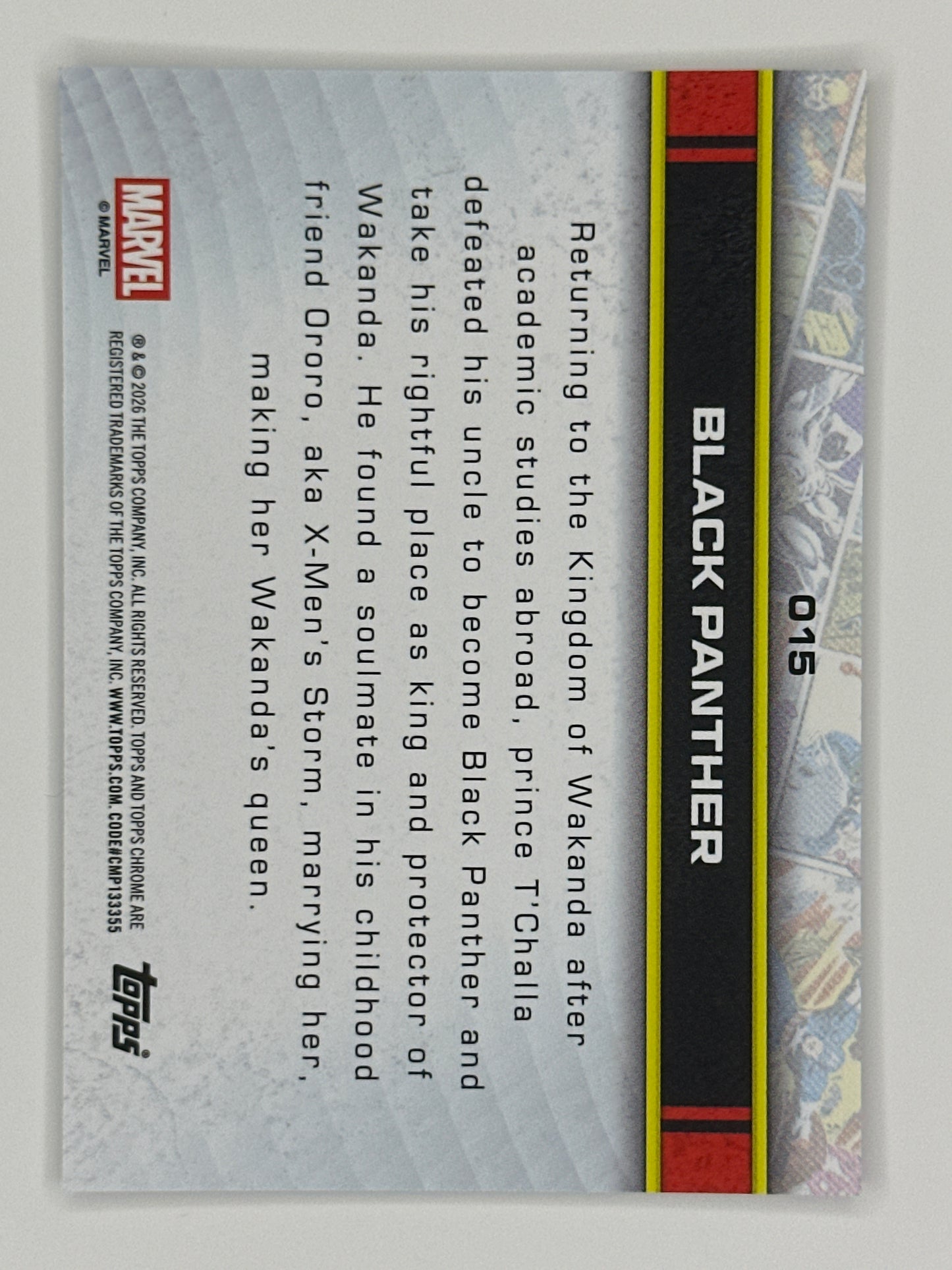 2026 Topps Marvel Chrome 015 Black Panther Base Card