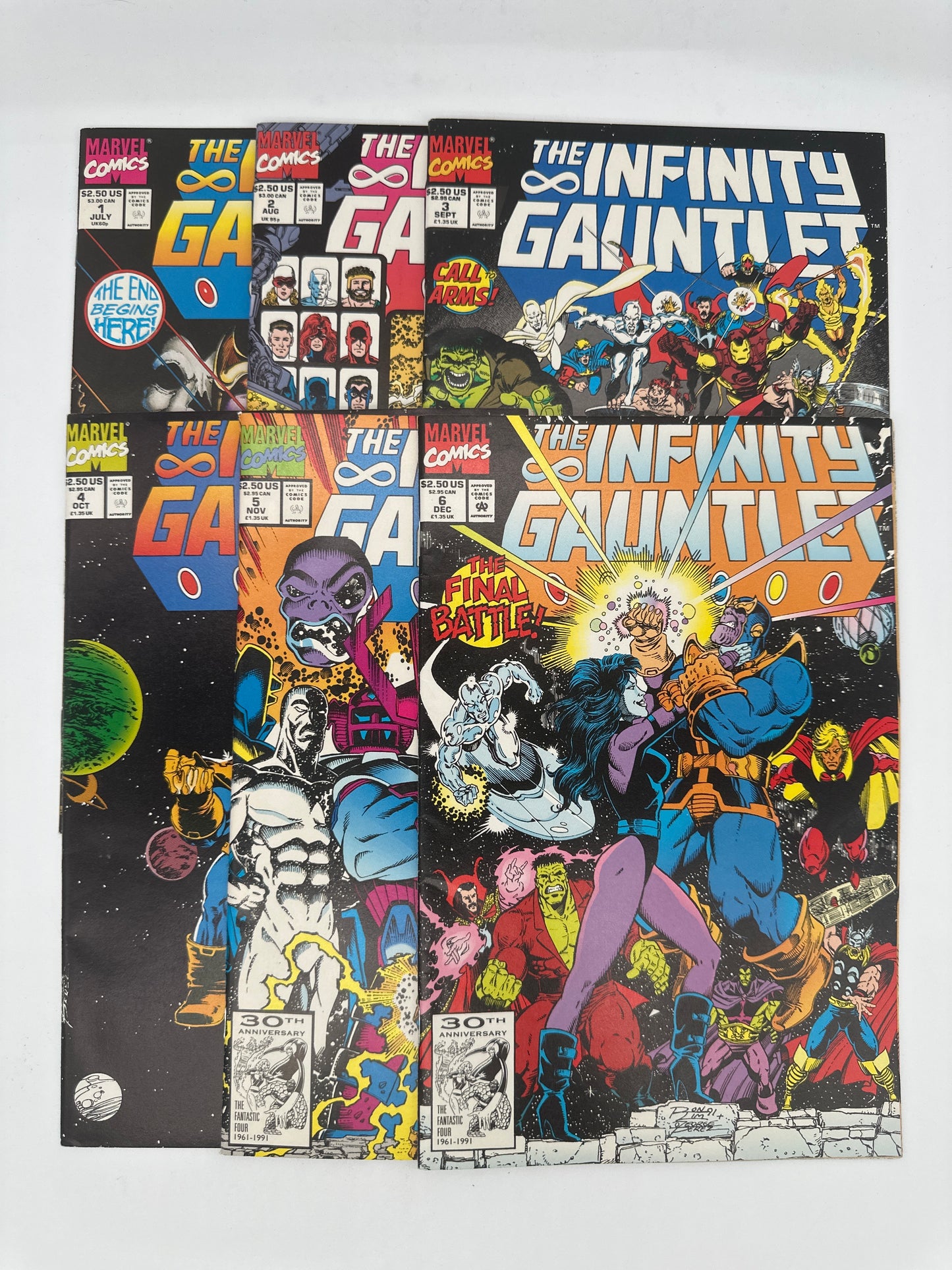 The Infinity Gauntlet #1-6 Raw Set HIGH GRADE
