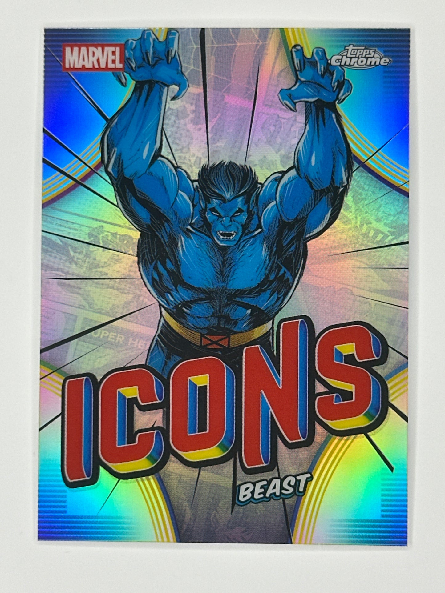 2026 Topps Marvel Chrome MI-16 Beast Marvel Icons Refractor Card