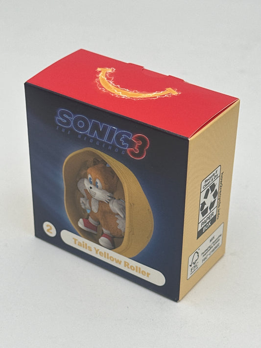 McDonald's Sonic the Hedgehog 3 Happy Meal Toy #2 Tails Yellow Roller