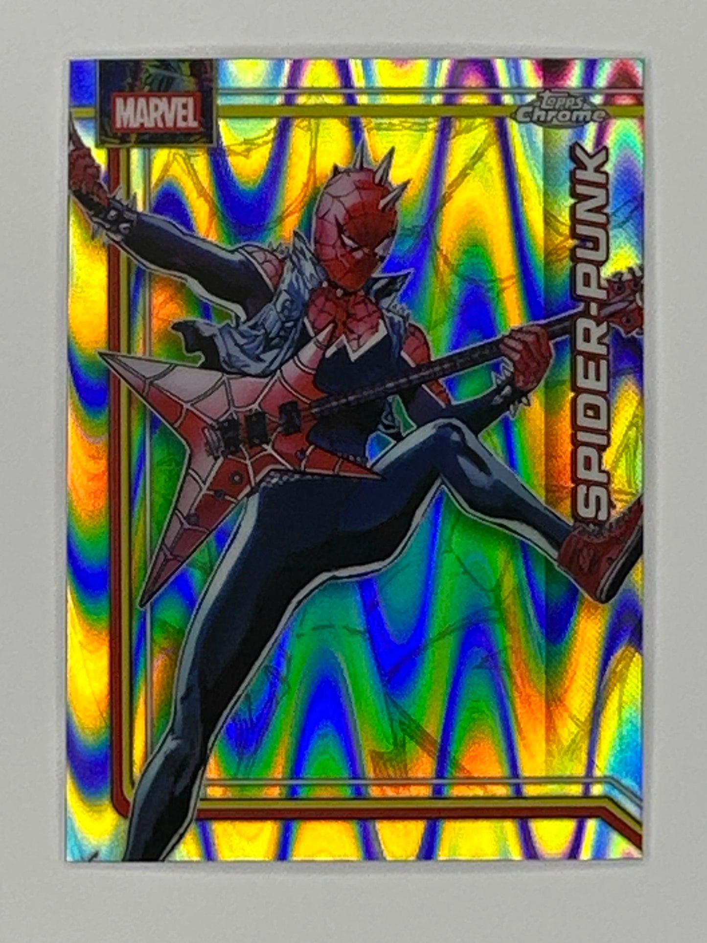 2026 Topps Marvel Chrome 166 Spider-Punk RayWave Refractor Card