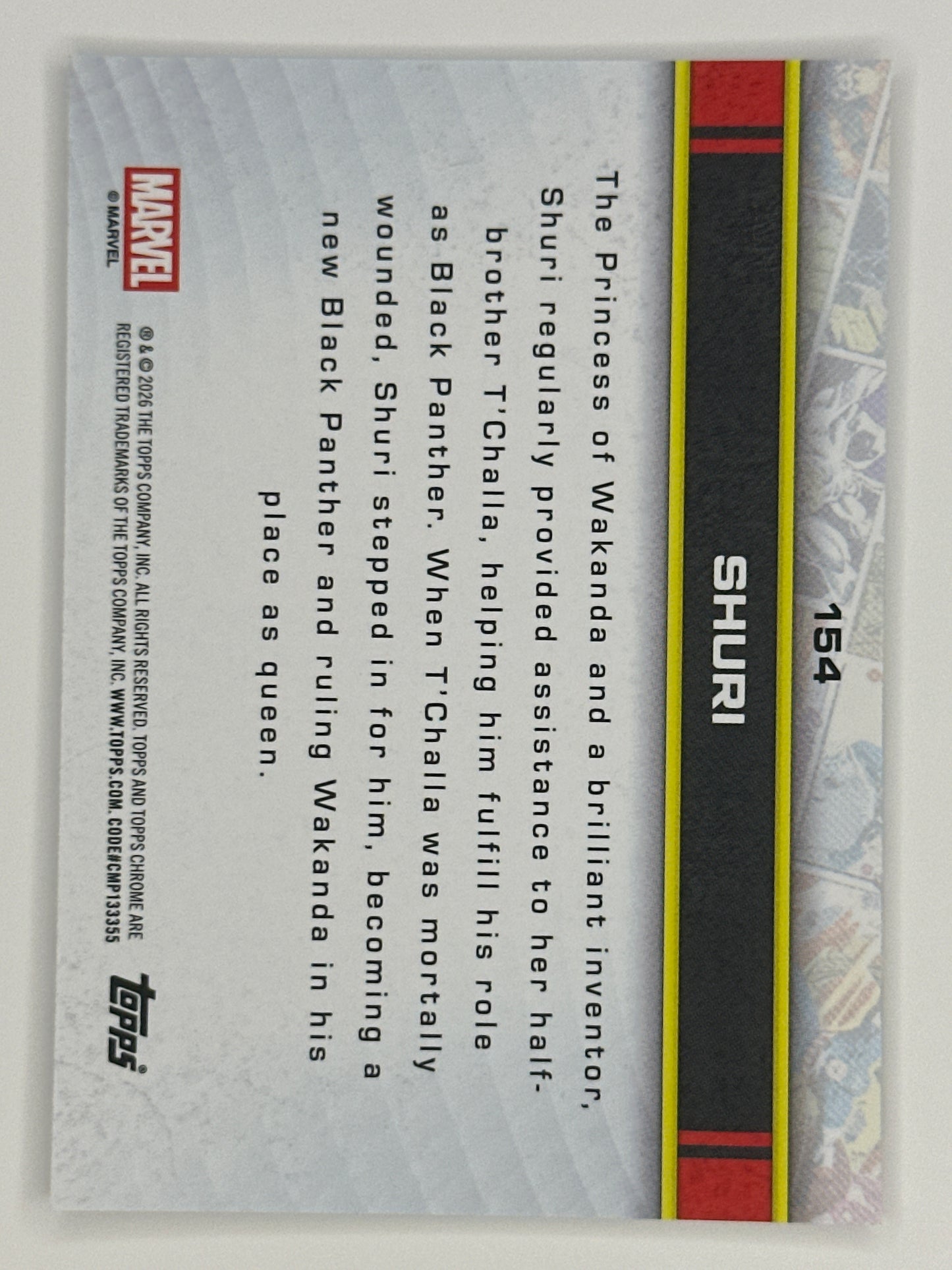 2026 Topps Marvel Chrome 154 Shuri Base Card