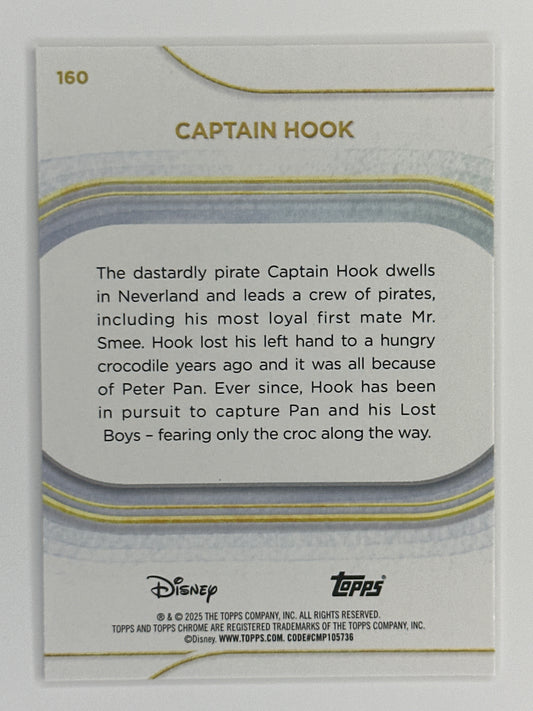 2025 Topps Disney Chrome 160 Captain Hook Base Card