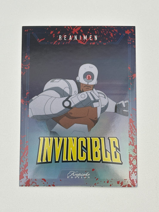 2025 Invincible Season 1 Keepsake Trading Card #117 Reanimen Blood Splatter Holo Parallel Card