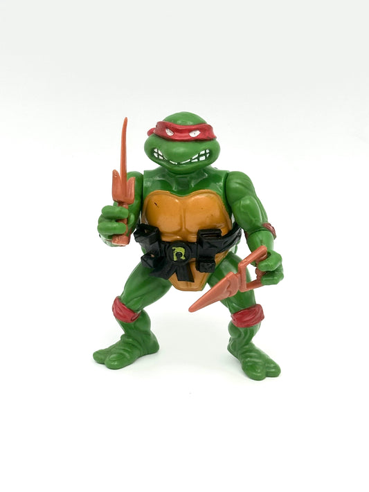 Vintage 1988 TMNT Raphael Soft Head Action Figure – Near Complete Original Playmates Release