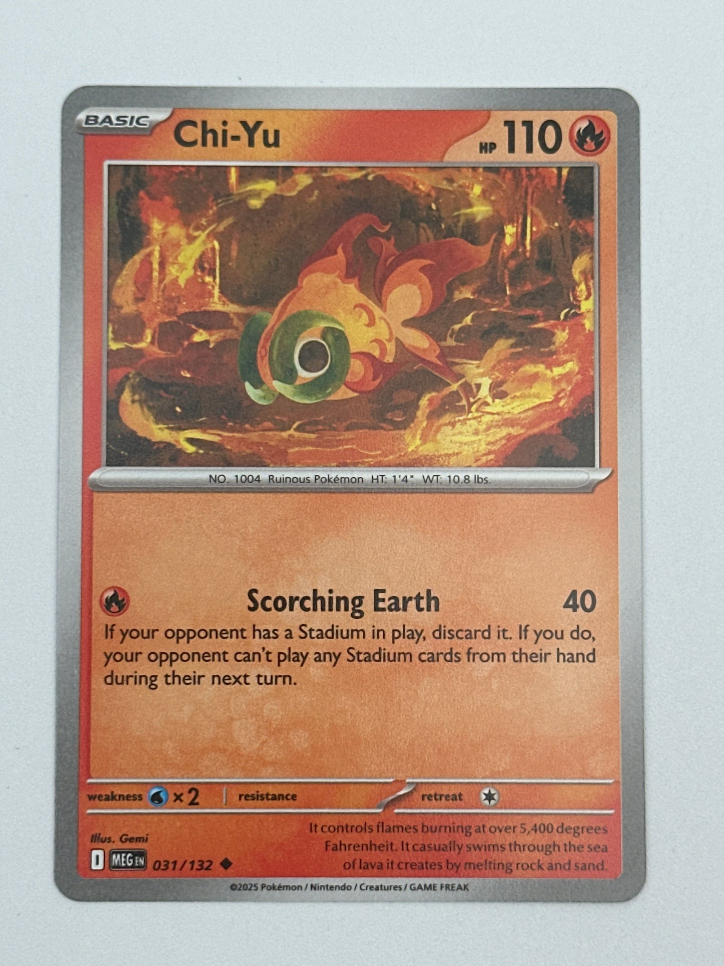 Pokémon Trading Card Game Mega Evolution MEG 031/132 Chi-Yu Base Card