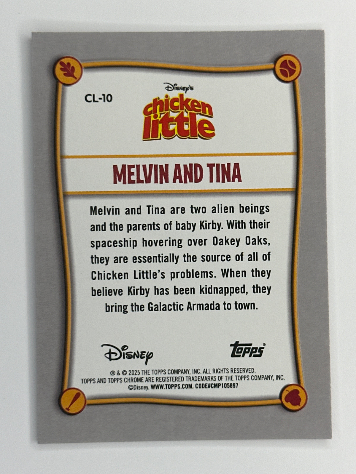 2025 Topps Disney Chrome CL-10 Melvin and Tina Chicken Little Refractor Card