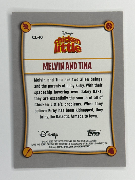 2025 Topps Disney Chrome CL-10 Melvin and Tina Chicken Little Refractor Card