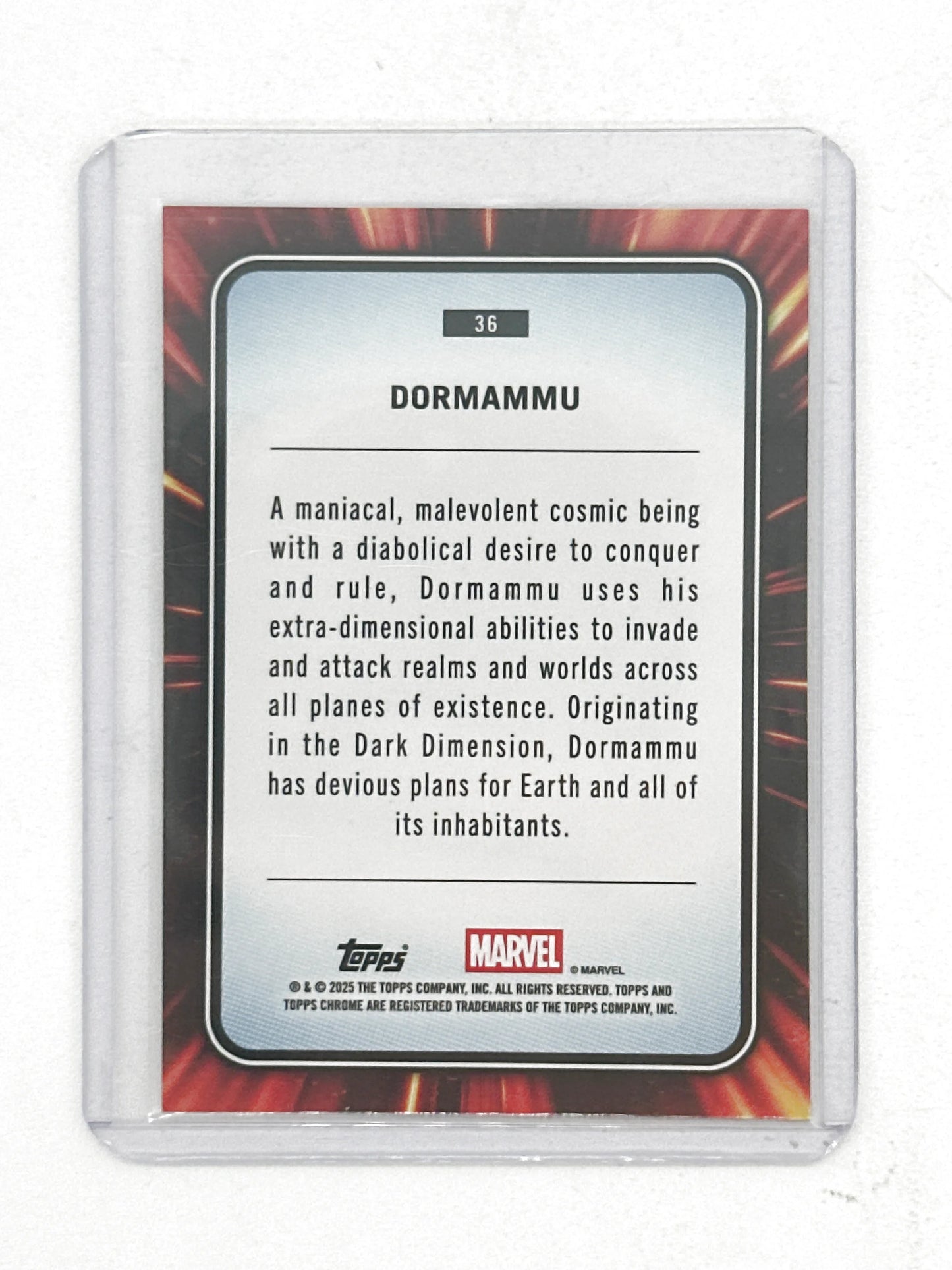 2025 Topps Marvel Chrome #036 Dormammu Yellow Lava Refractor
