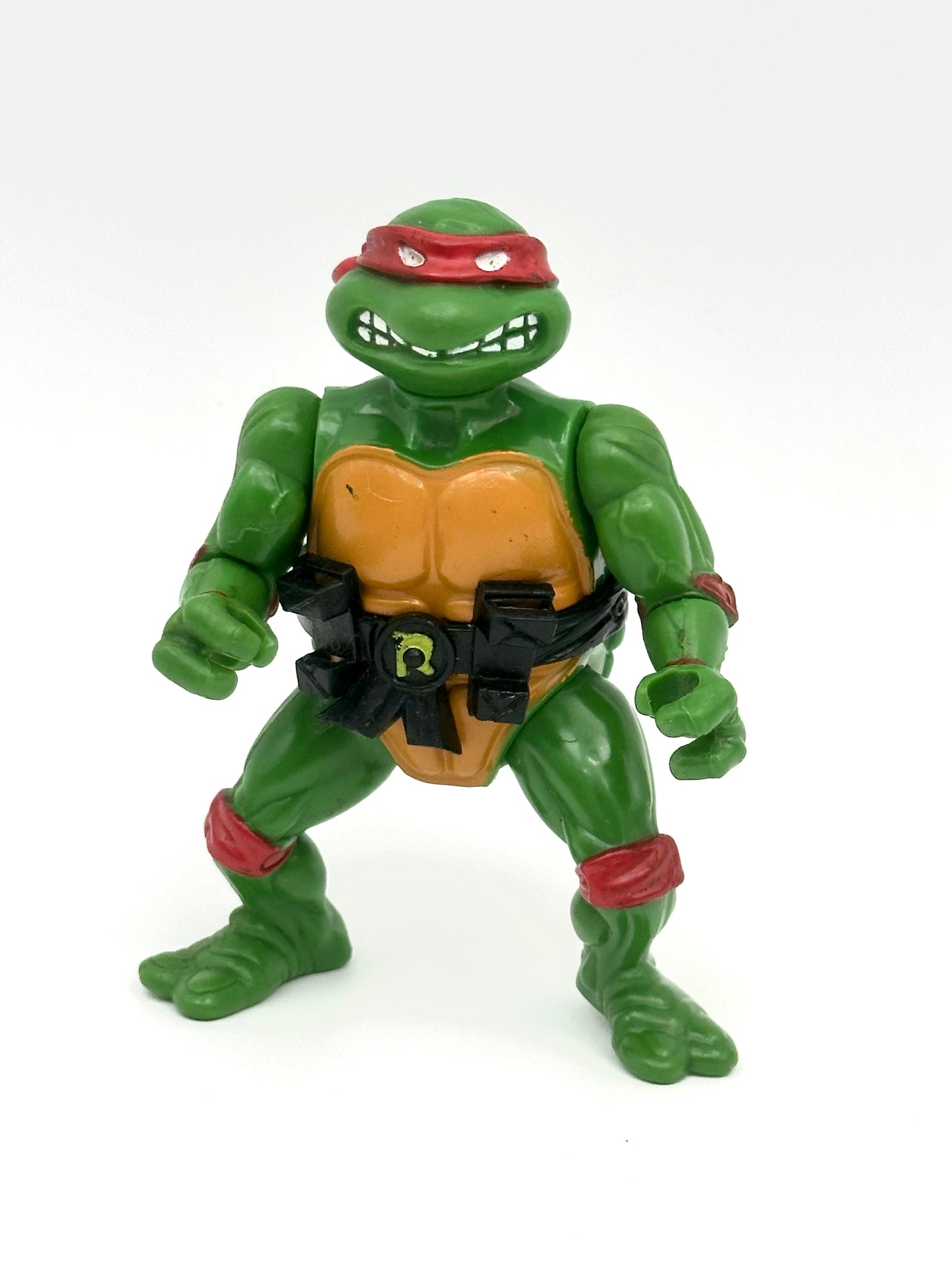 Vintage 1988 TMNT Raphael Soft Head Action Figure – Near Complete Original Playmates Release