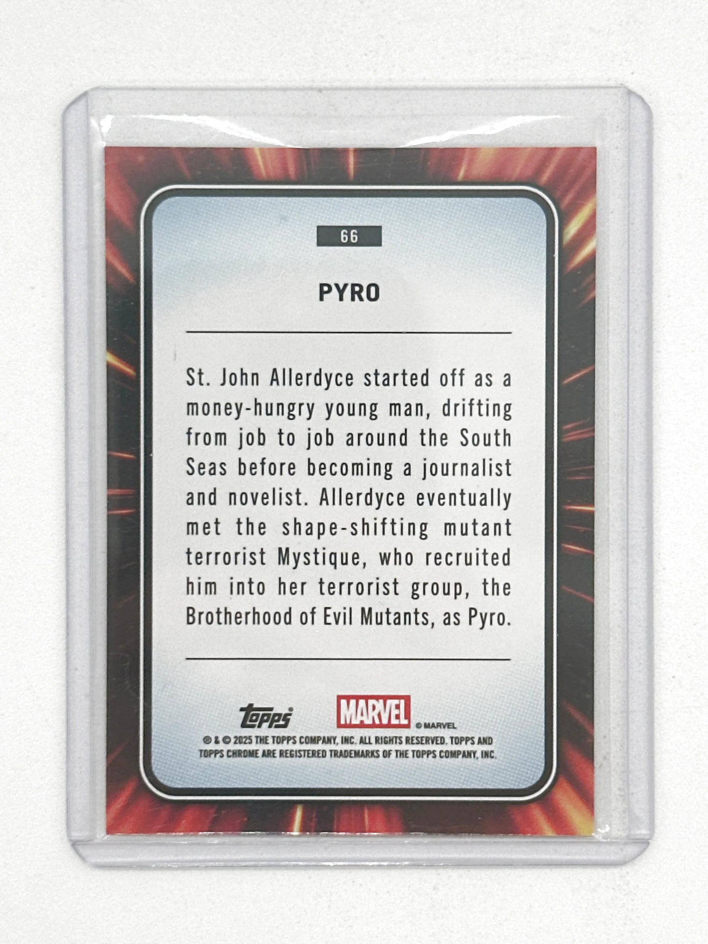 2025 Topps Marvel Chrome #066 Pyro Yellow Lava Refractor