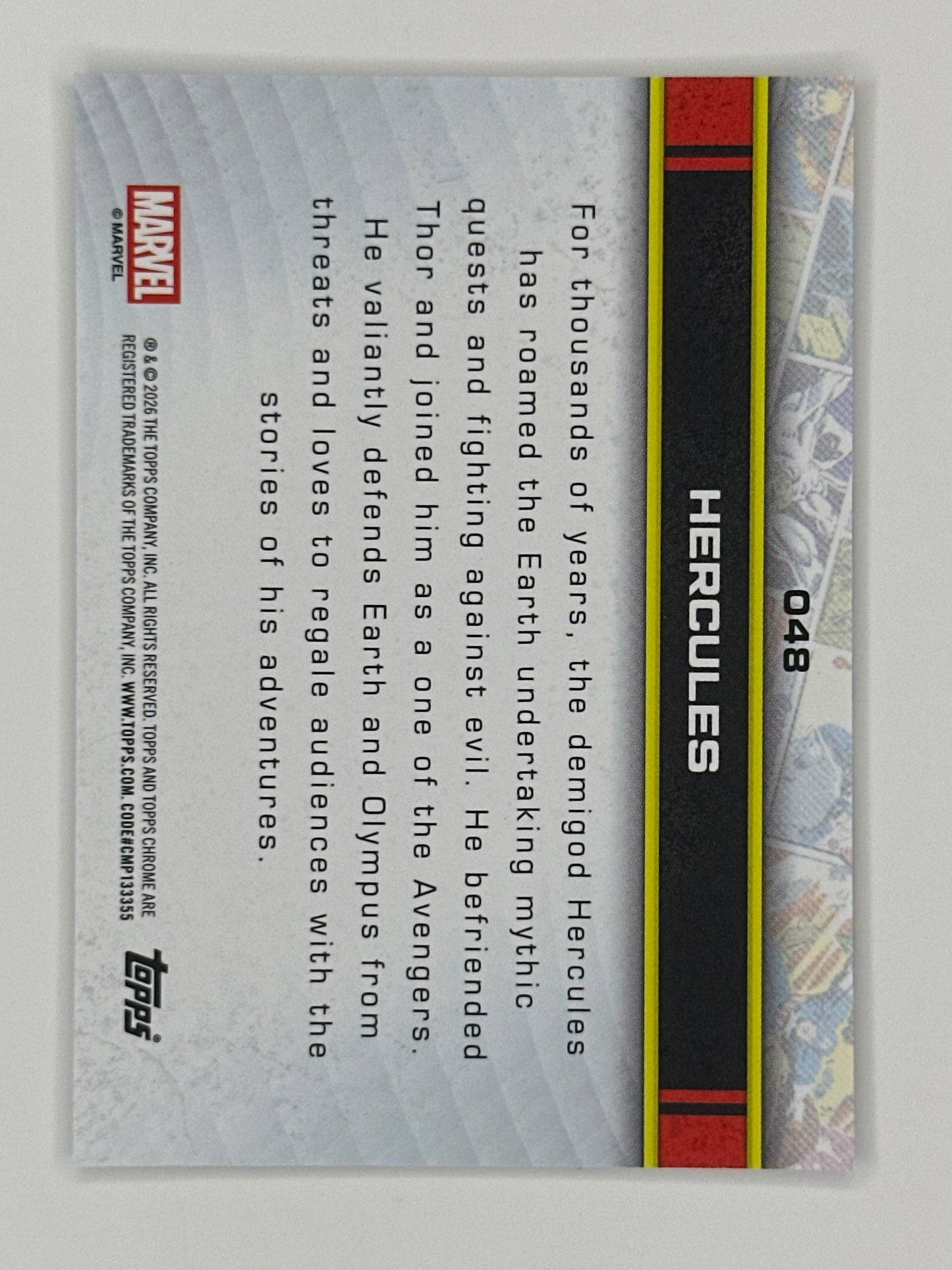 2026 Topps Marvel Chrome 048 Hercules Base Card