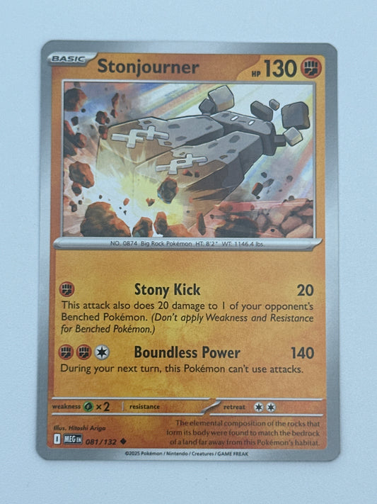 Pokémon Trading Card Game Mega Evolution MEG 081/132 Stonjourner Base Card