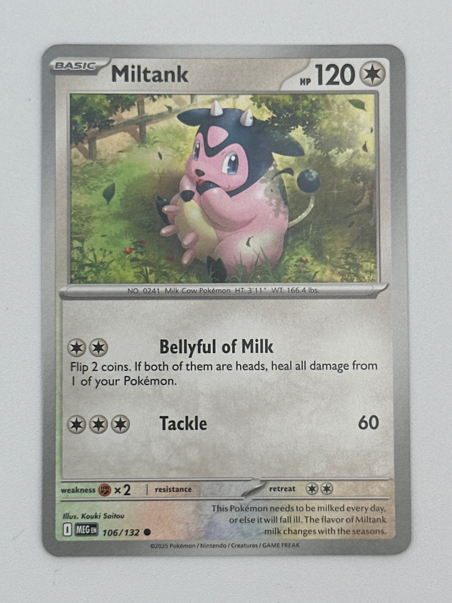 Pokémon Trading Card Game Mega Evolution MEG 106/132 Miltank Base Card