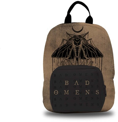 Rocksax - Bad Omens - Moth Logo - Mini Backpack with Zip Fastening Front Pocket Brown
