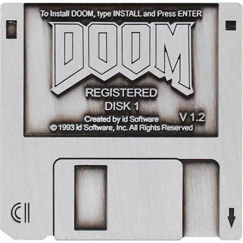 DOOM - Limited Edition Pin Badge - Floppy Disk - Glass City Comics & Collectibles