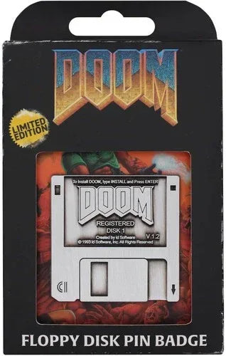 DOOM - Limited Edition Pin Badge - Floppy Disk - Glass City Comics & Collectibles