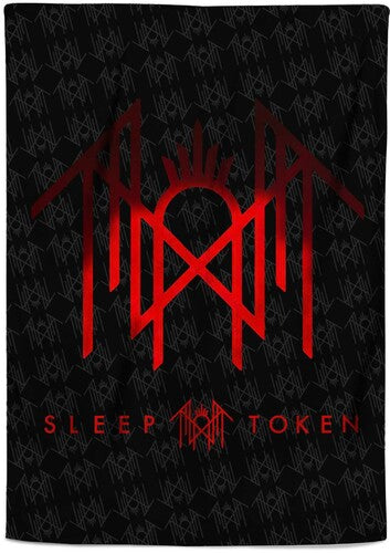 Rocksax - Sleep Token - Sherpa Fleece Throw - Red Logo (50 in x 60 in)