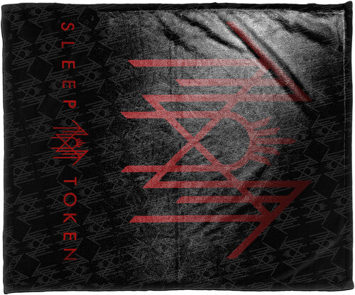 Rocksax - Sleep Token - Sherpa Fleece Throw - Red Logo (50 in x 60 in)