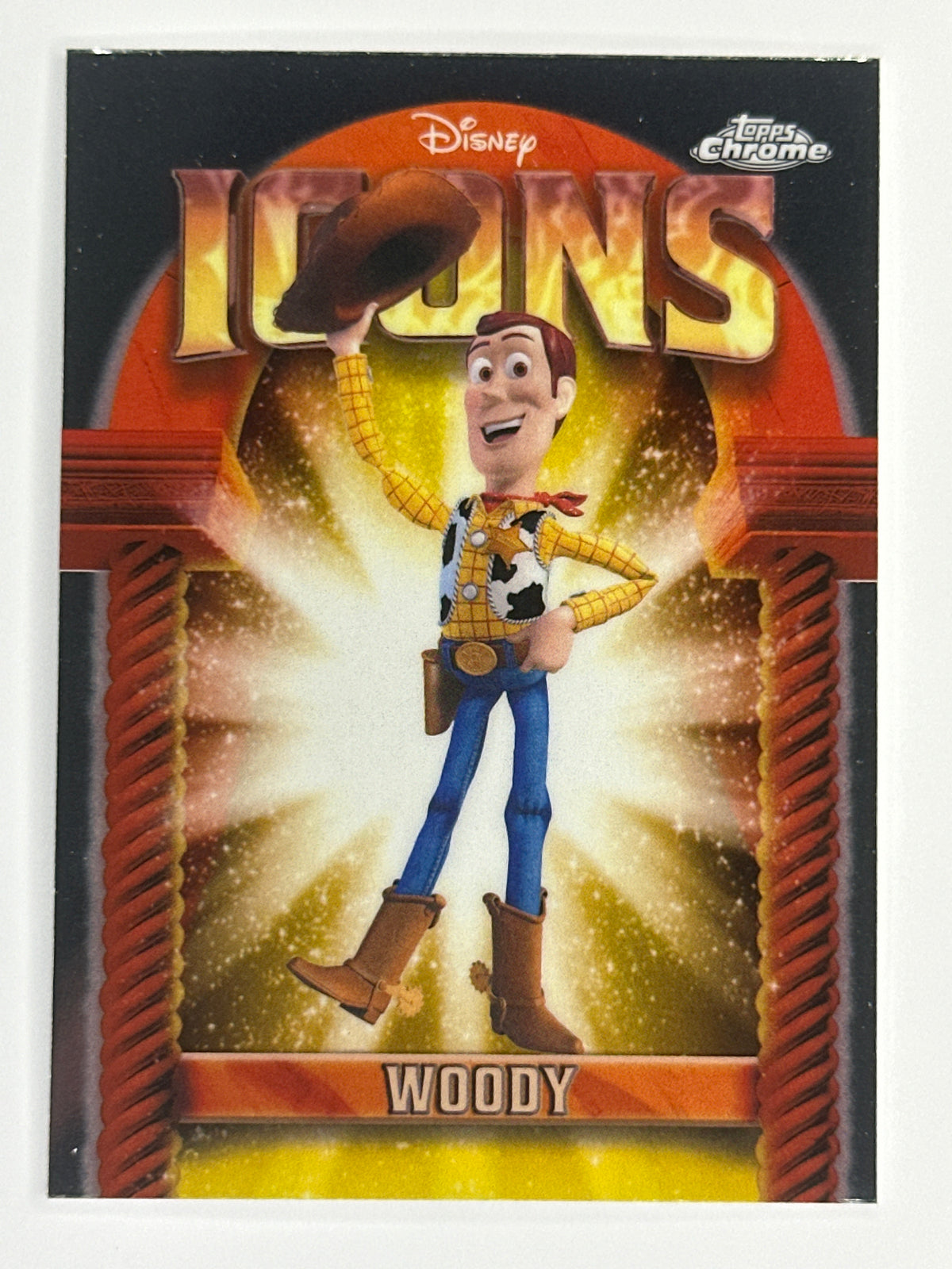 2025 Topps Disney Chrome DI-25 Woody Icons Refractor Card