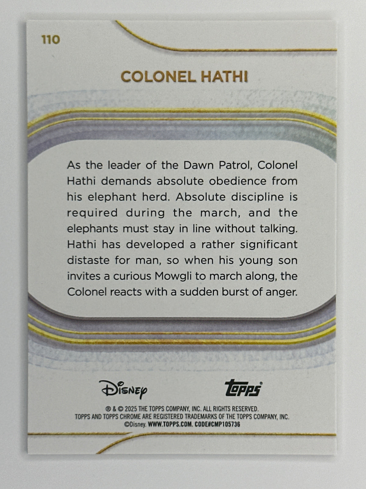 2025 Topps Disney Chrome 110 Colonel Hathi Mini-Diamonds Refractor Card