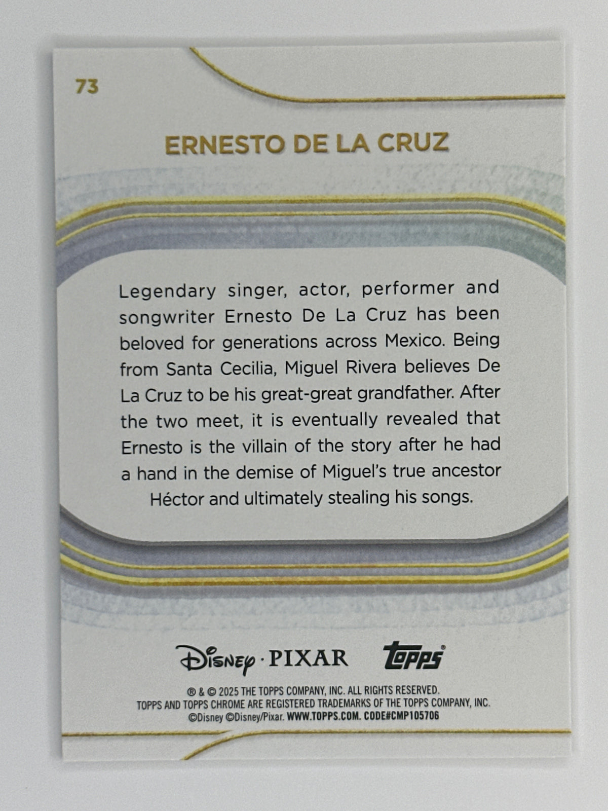 2025 Topps Disney Chrome 073 Ernesto De La Cruz Base Card