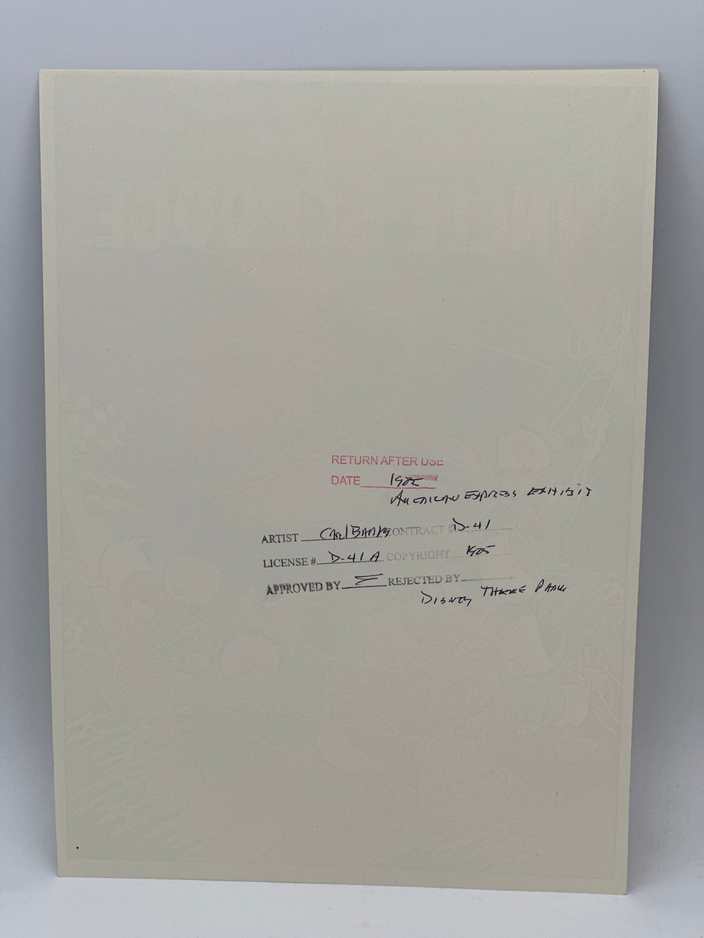1985 Disney Uncle Scrooge Art Print – Carl Barks – American Express / Theme Parks Stamped Proof
