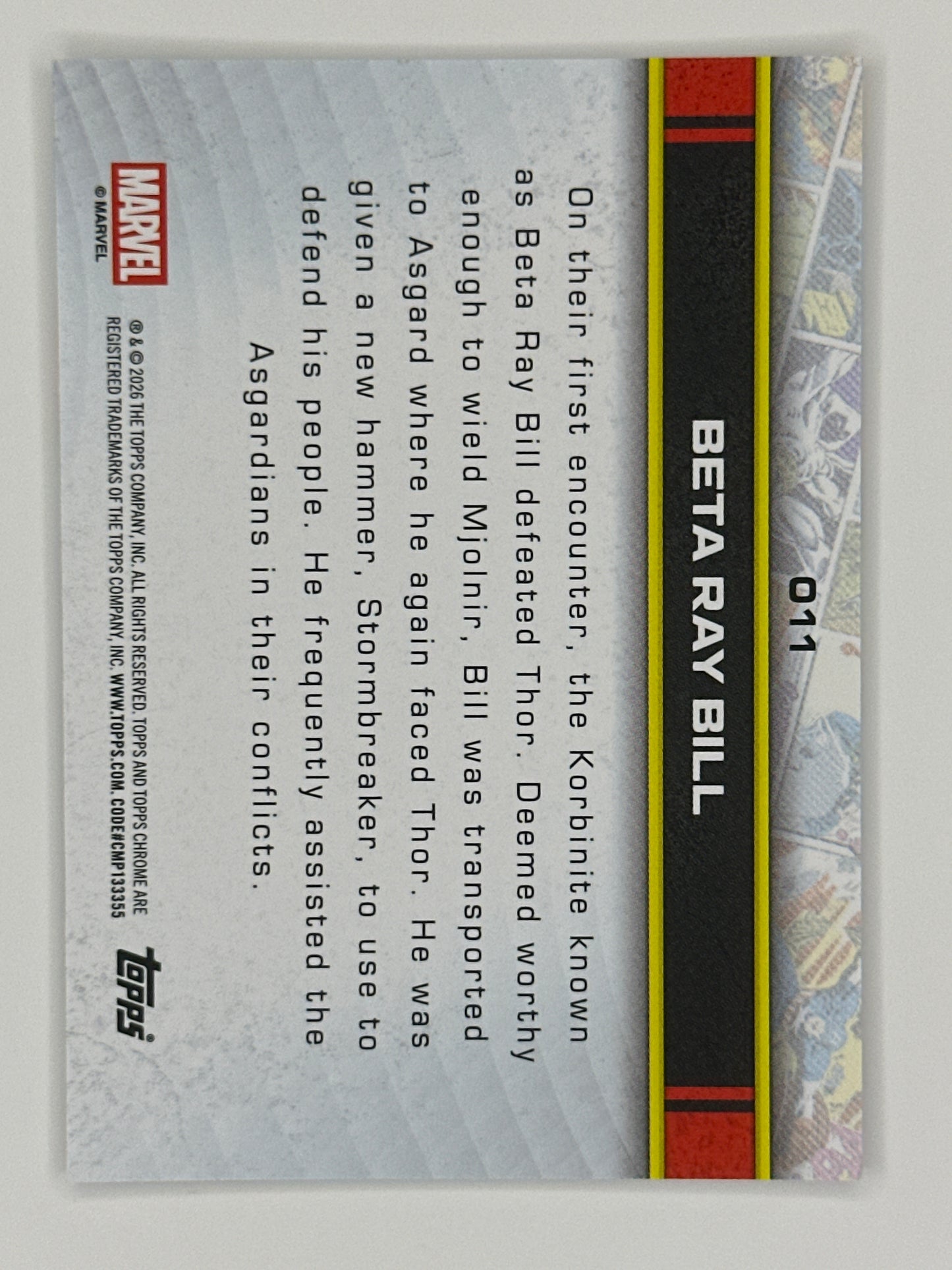 2026 Topps Marvel Chrome 011 Beta Ray Bill Base Card