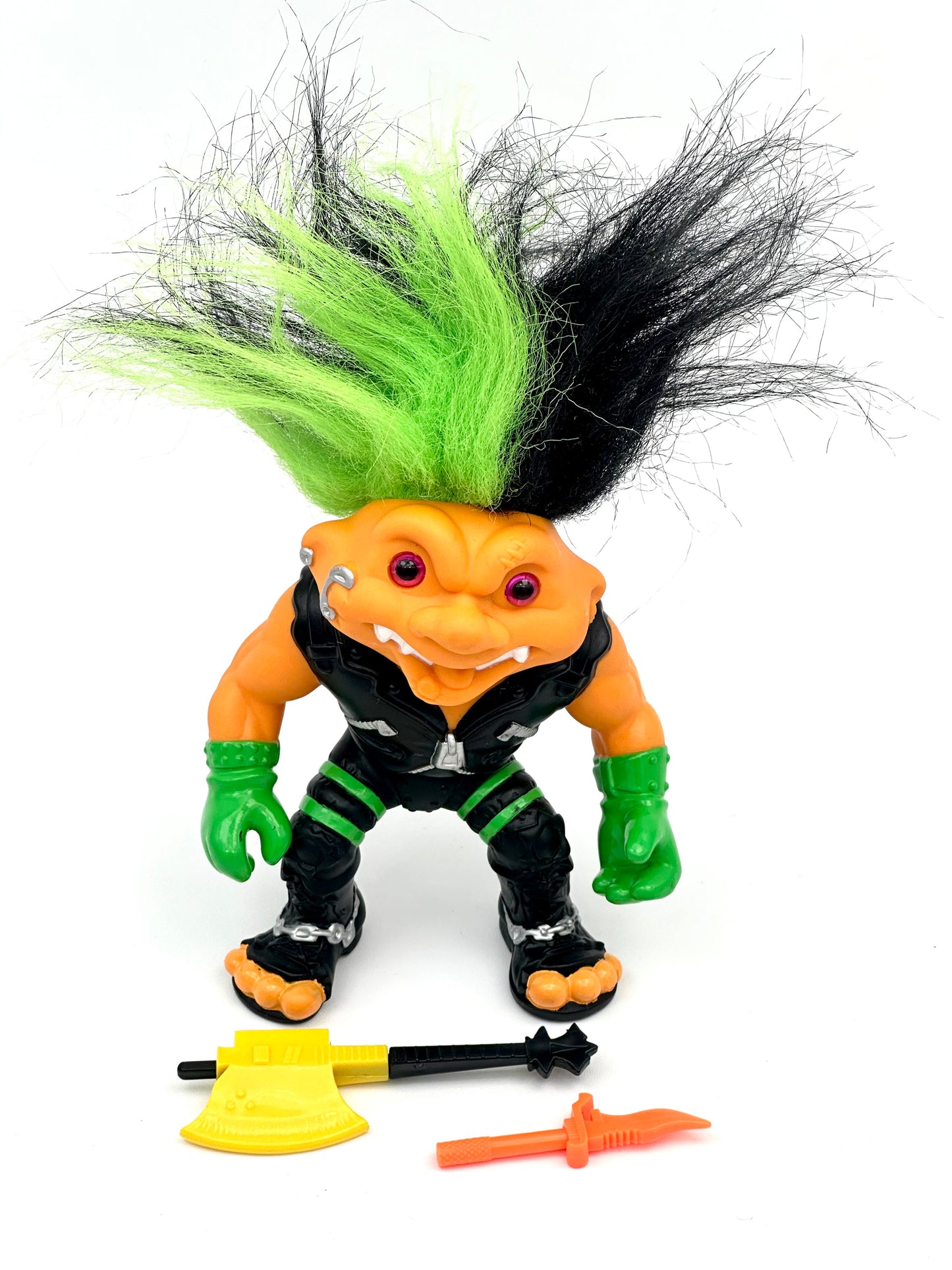 Vintage 1992 Battle Trolls Punk Troll Action Figure – Complete Original Hasbro Release