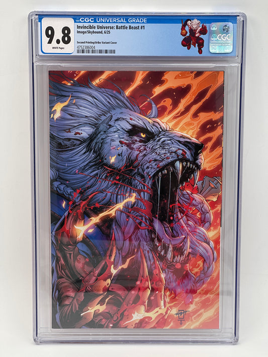 Invincible Universe: Battle Beast #1 2nd Print Exclusive Jonathan Uribe Virgin Variant Cover CGC 9.8 Custom Label