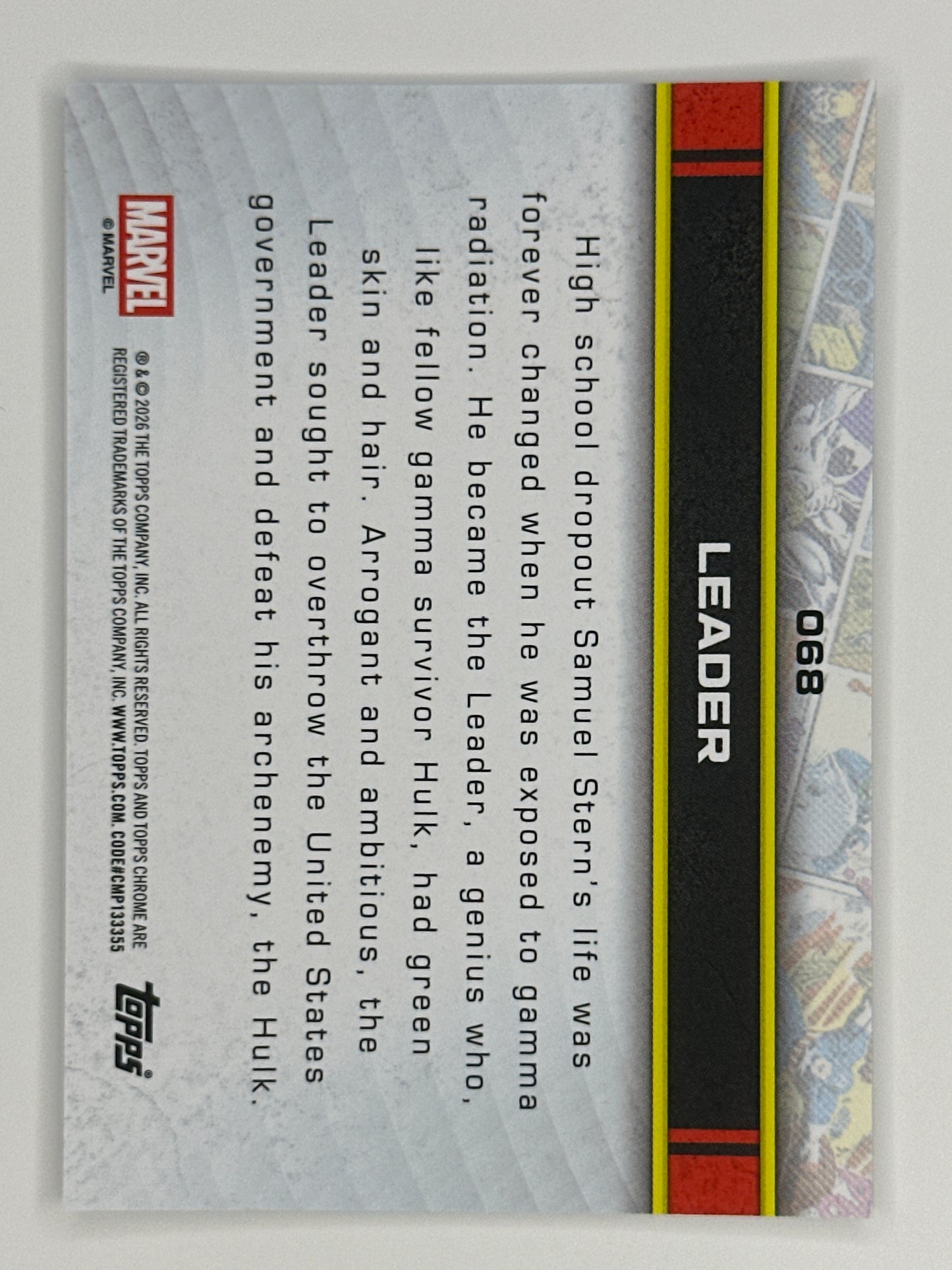 2026 Topps Marvel Chrome 068 Leader Base Card