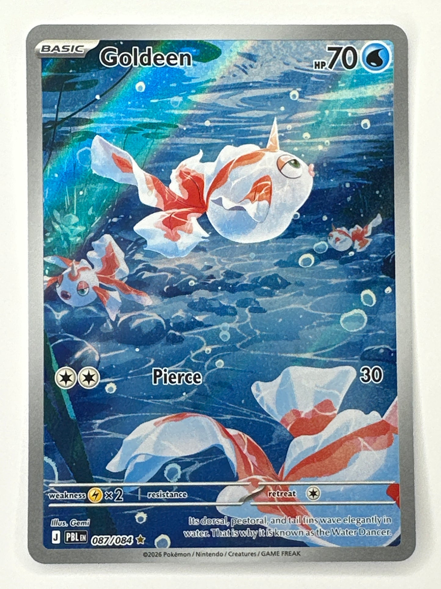 Pokémon Trading Card Game Mega Evolution Pitch Black PBL 087/084 Goldeen Illustration Rare Holo Card