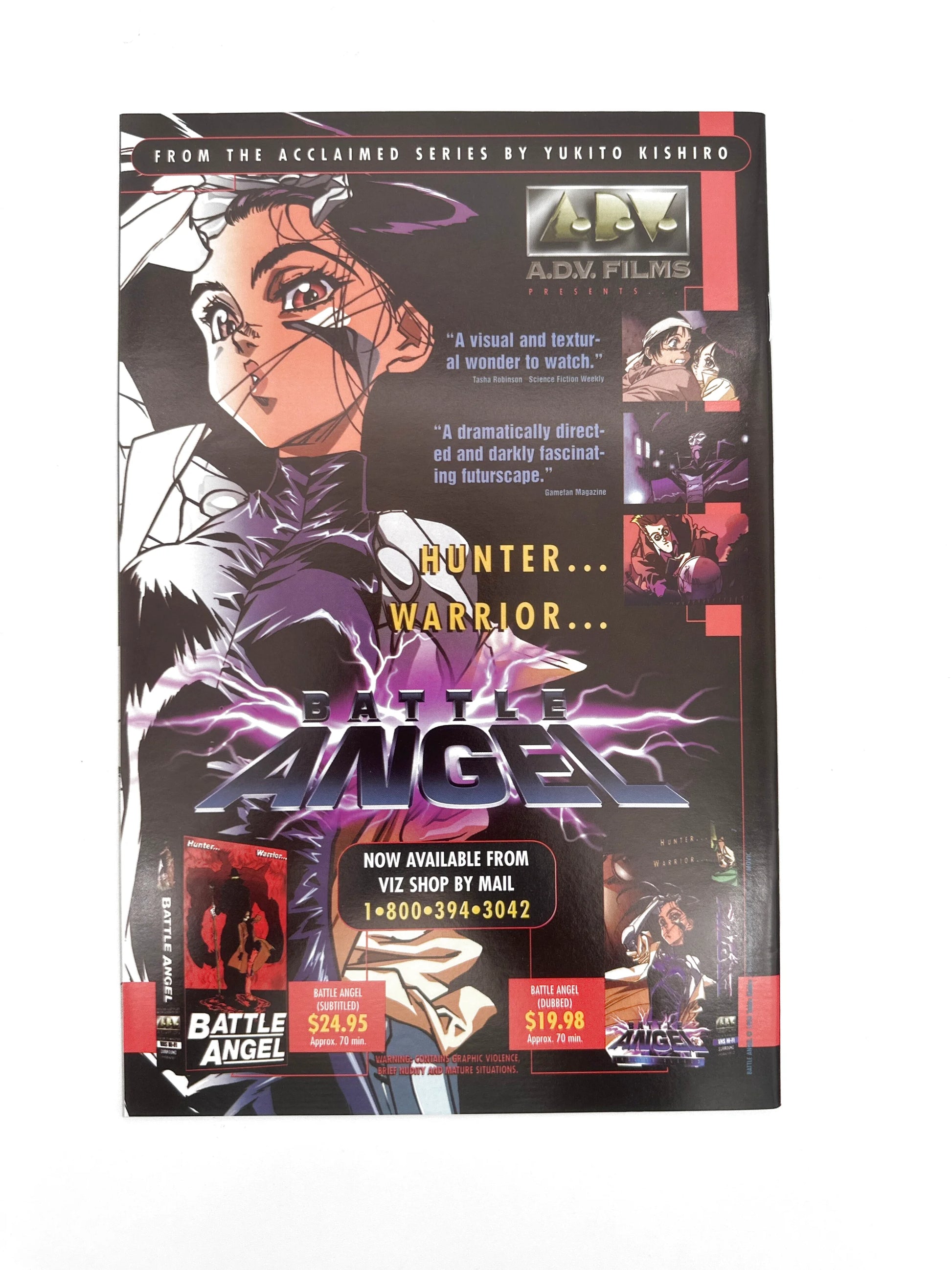 Anime advertisement for Battle Angel Alita
