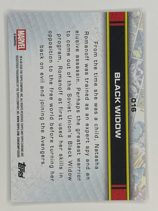 2026 Topps Marvel Chrome 016 Black Widow Base Card